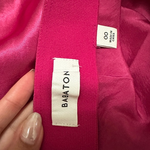 Babaton High-rise Satin Midi Slip Skirt - Pink (00) - Picture 4 of 5